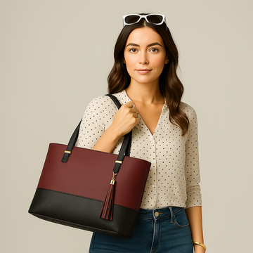 Dream Maroon and Black 3 Piece Handbag